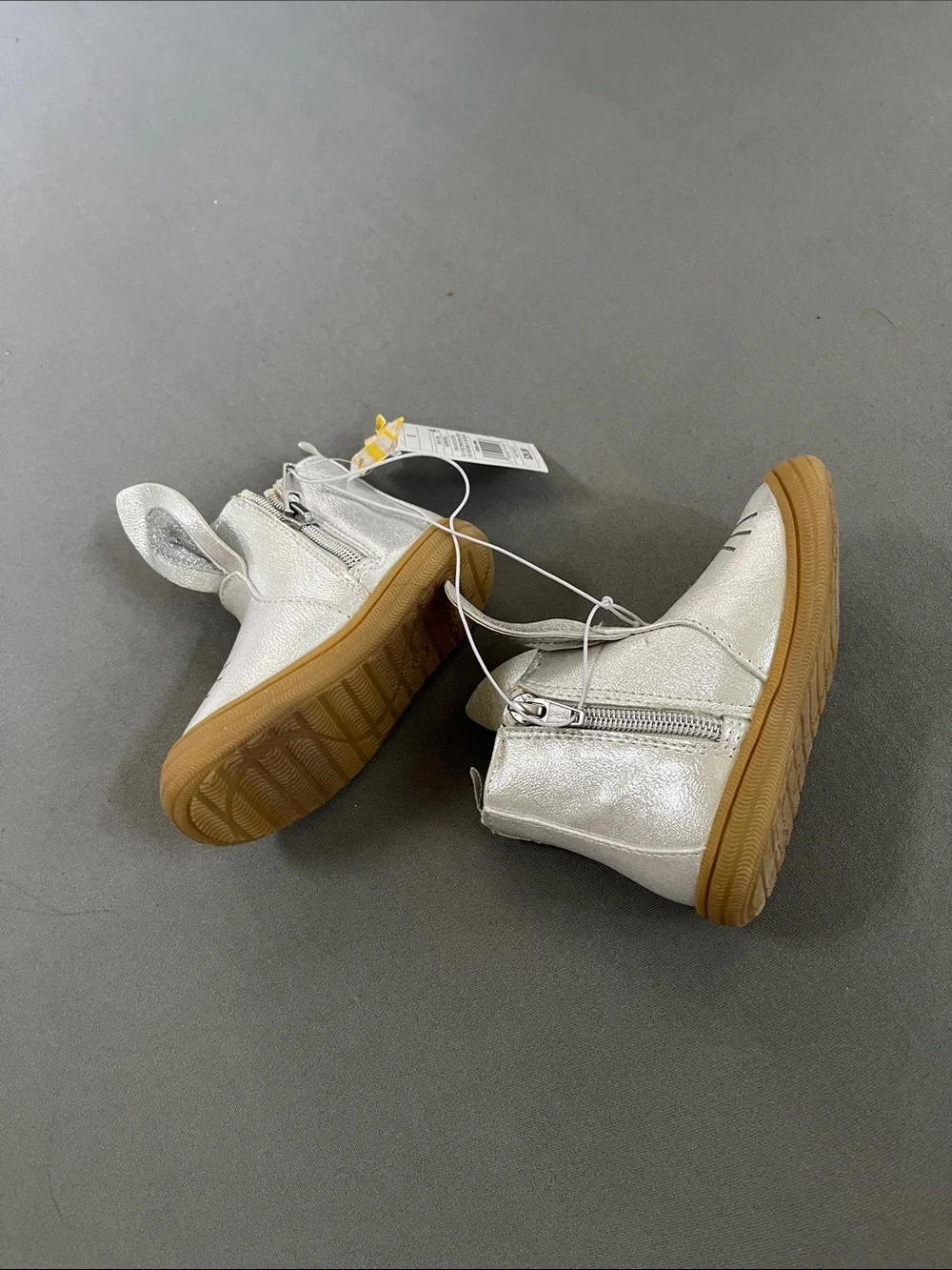 Cat & Jack Silver Bunny Ear Toddler Ankle Boots